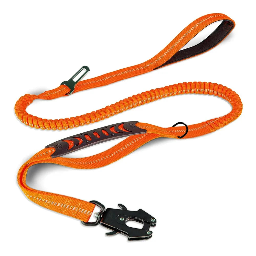 Adjustable Pet Leash For Big Dogs Bungee Tactical Heavy Duty Dog Leash Straps Reflective Car Seatbelt Dog Collor Dog Accessories