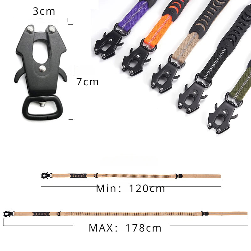 Adjustable Pet Leash For Big Dogs Bungee Tactical Heavy Duty Dog Leash Straps Reflective Car Seatbelt Dog Collor Dog Accessories