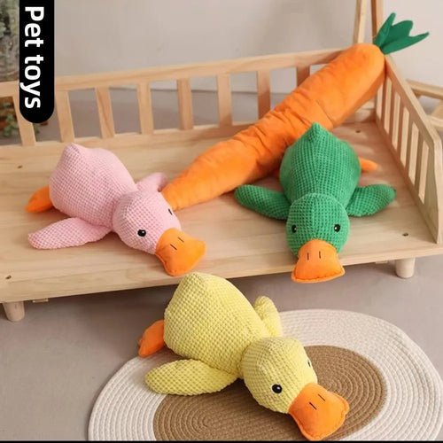 1/3PCS Things For Dogs Dogs Accessories Dog Supplies Calming Duck Squeaky Plush Toy Luxury Sleep Aid Durable Puppy Companion Pet