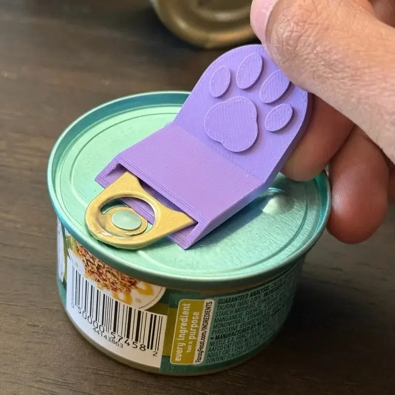 Pet Can Opener for Women - Ergonomic Non-Slip Grip, Safe for Cat/Dog Food, Durable Plastic Kitchen